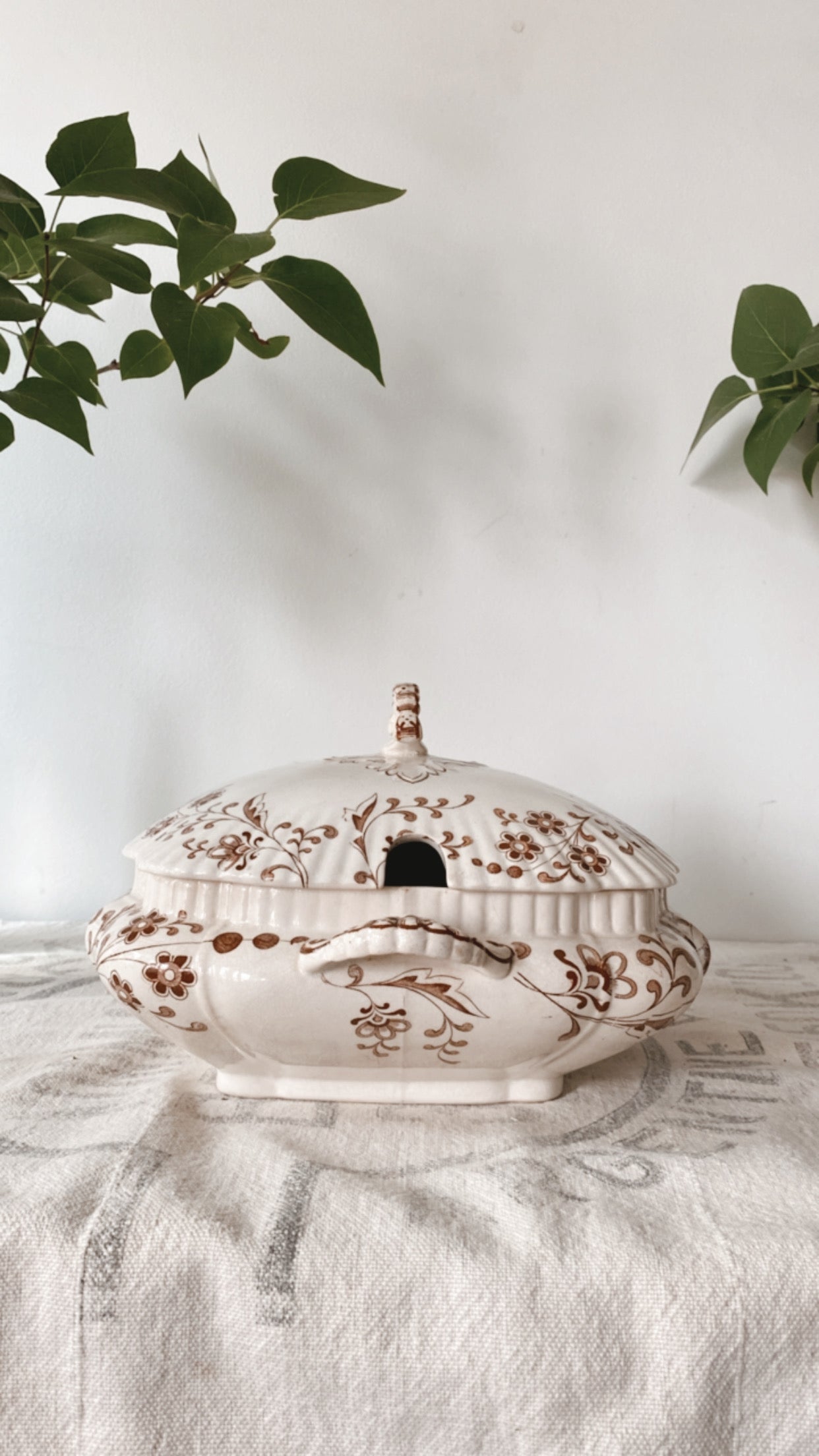 Antique Ironstone Covered Dish