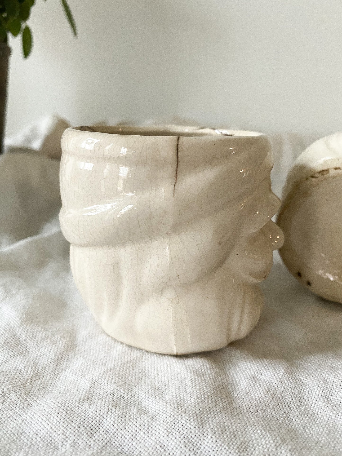 Vintage Crazed Santa Mugs