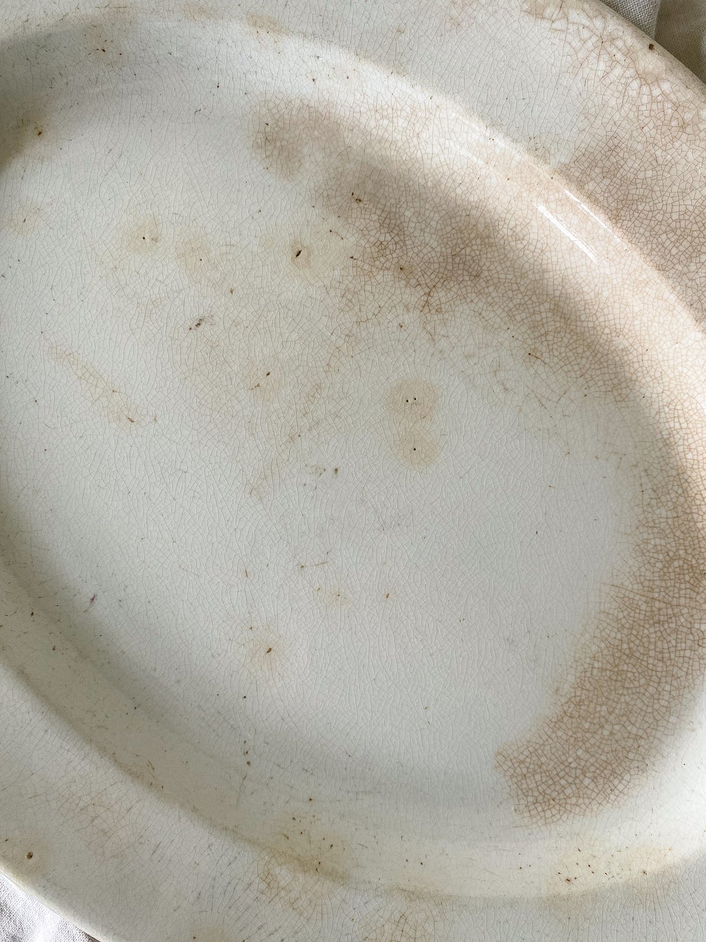 Stained Ironstone Platter LARGE