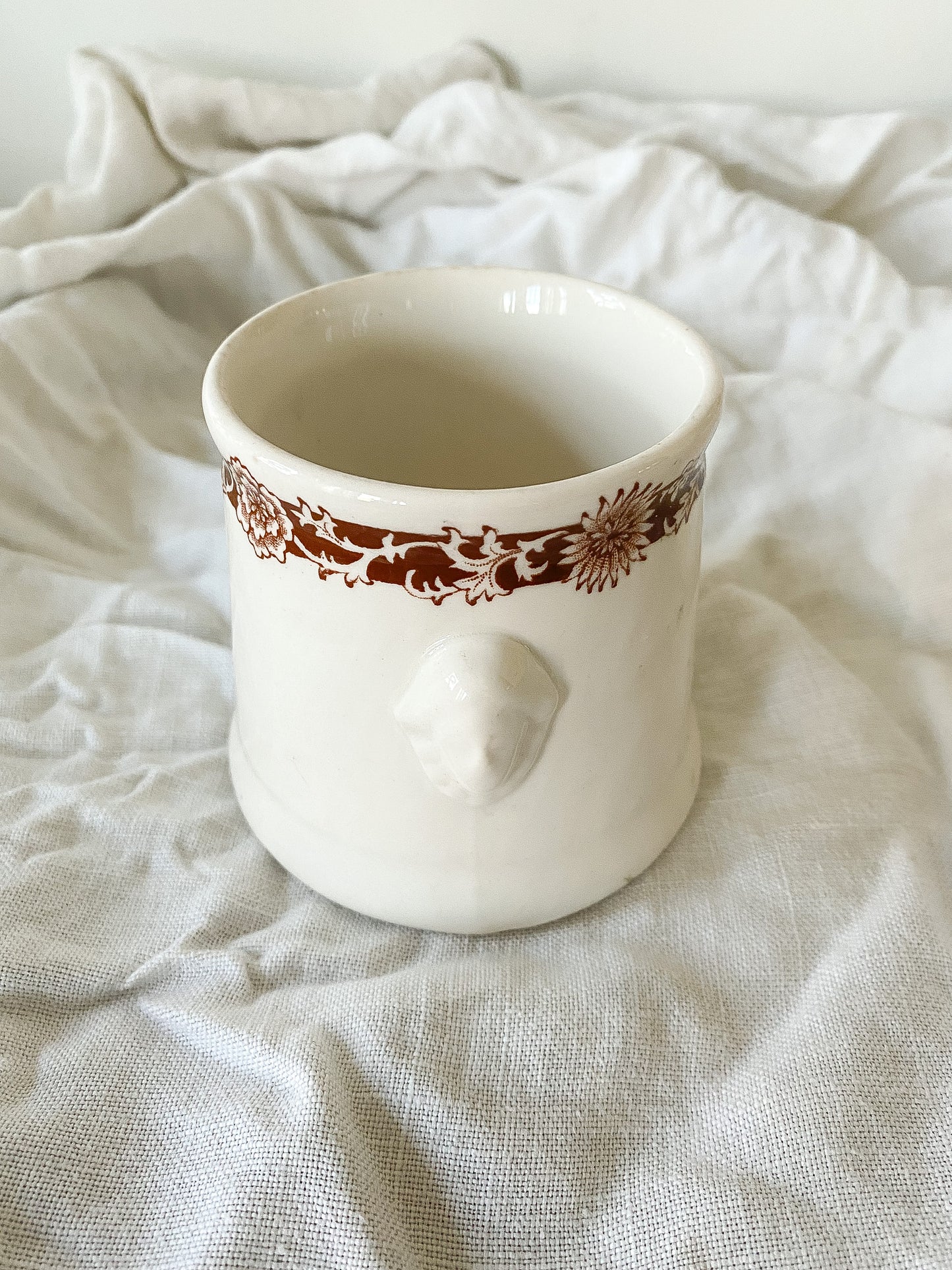 Ironstone Cameo Face Sugar Bowl