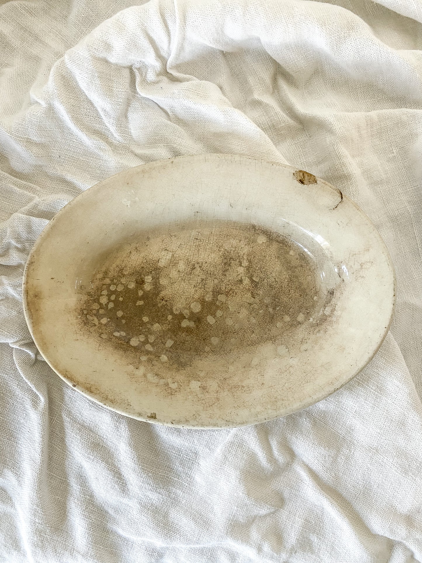 Stained Ironstone Platter