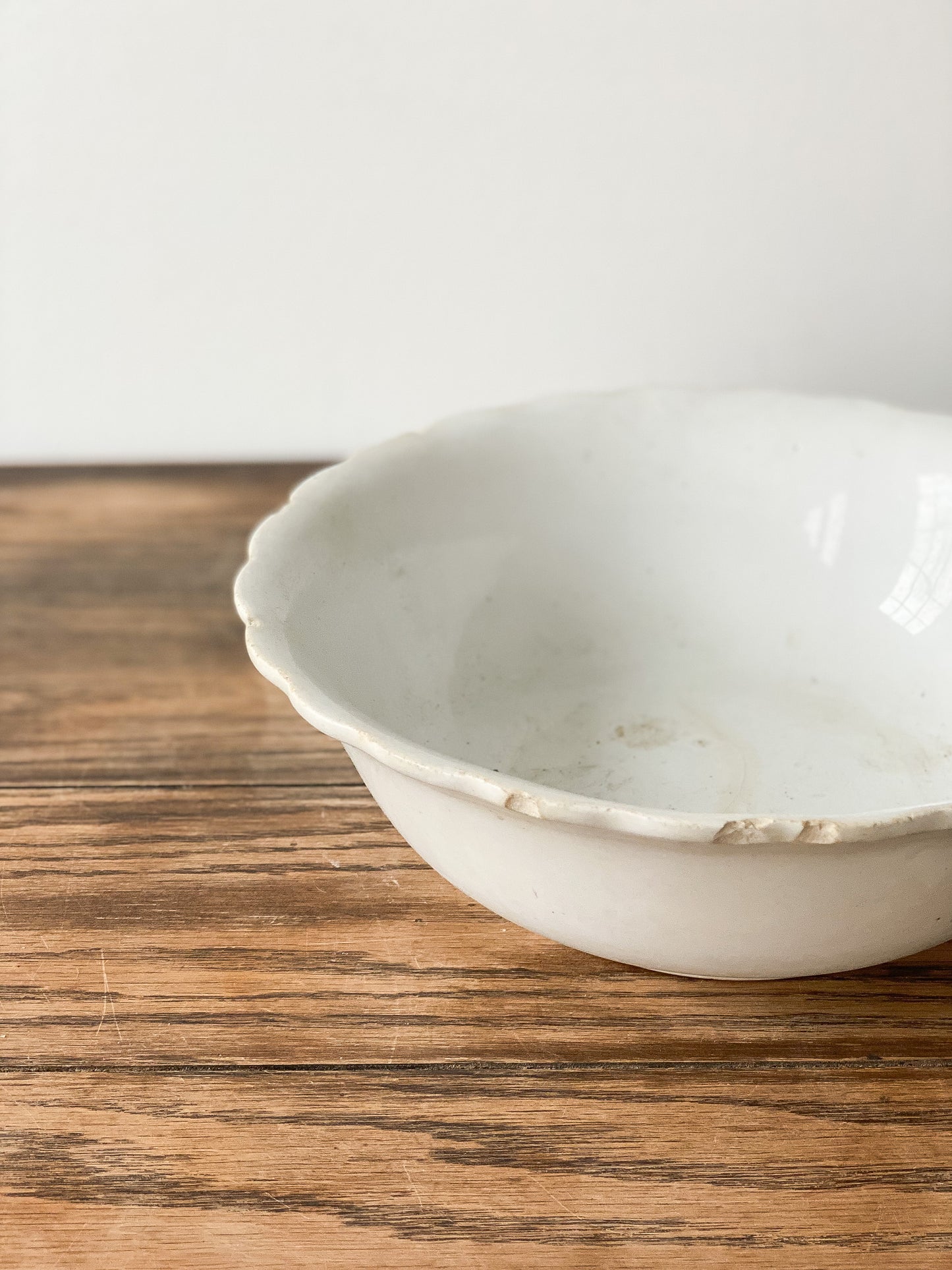 Ironstone Scalloped Bowl