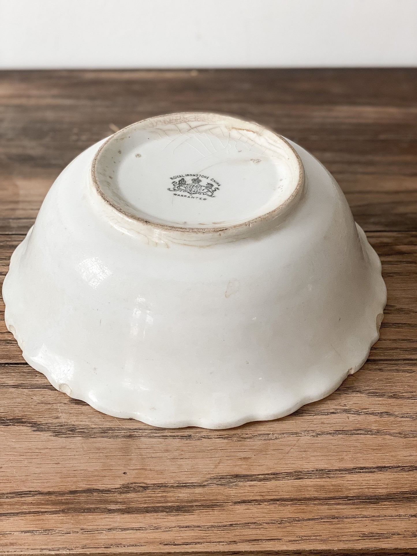 Ironstone Scalloped Bowl