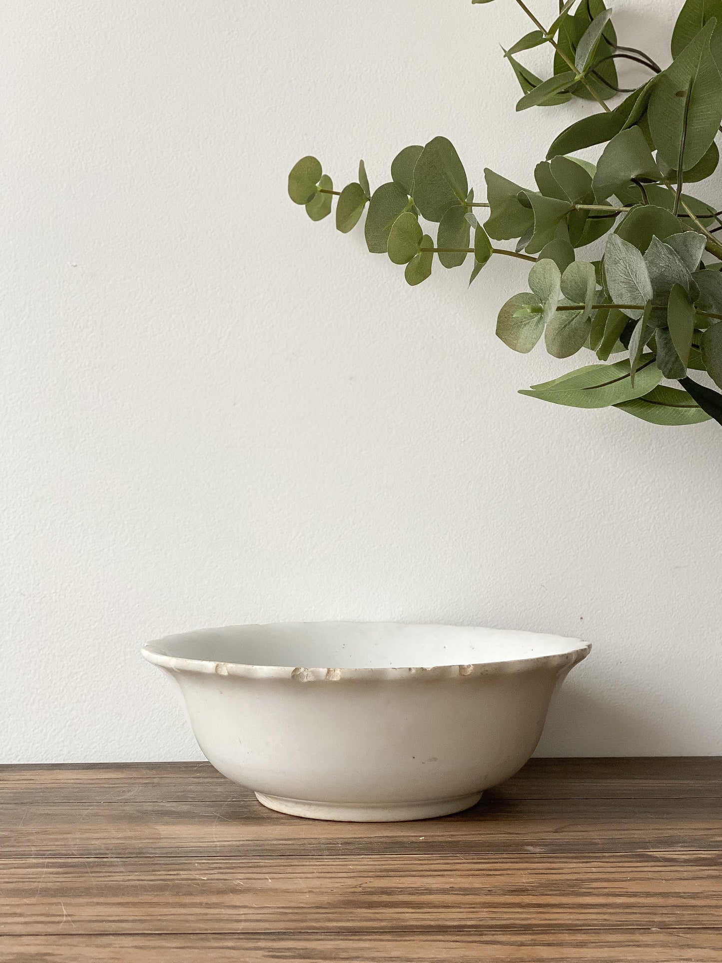 Ironstone Scalloped Bowl