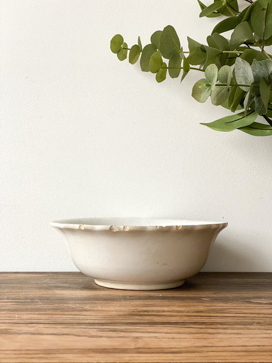 Ironstone Scalloped Bowl