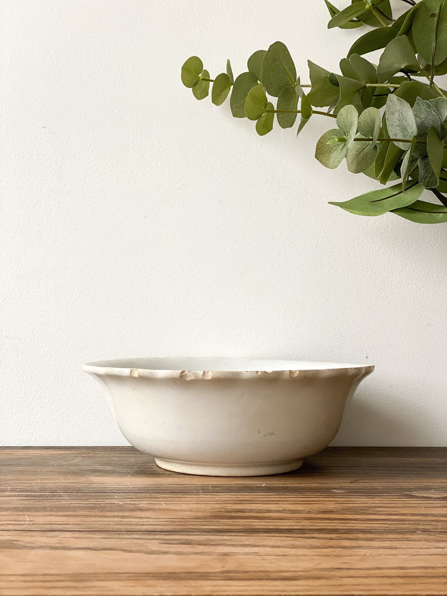 Ironstone Scalloped Bowl