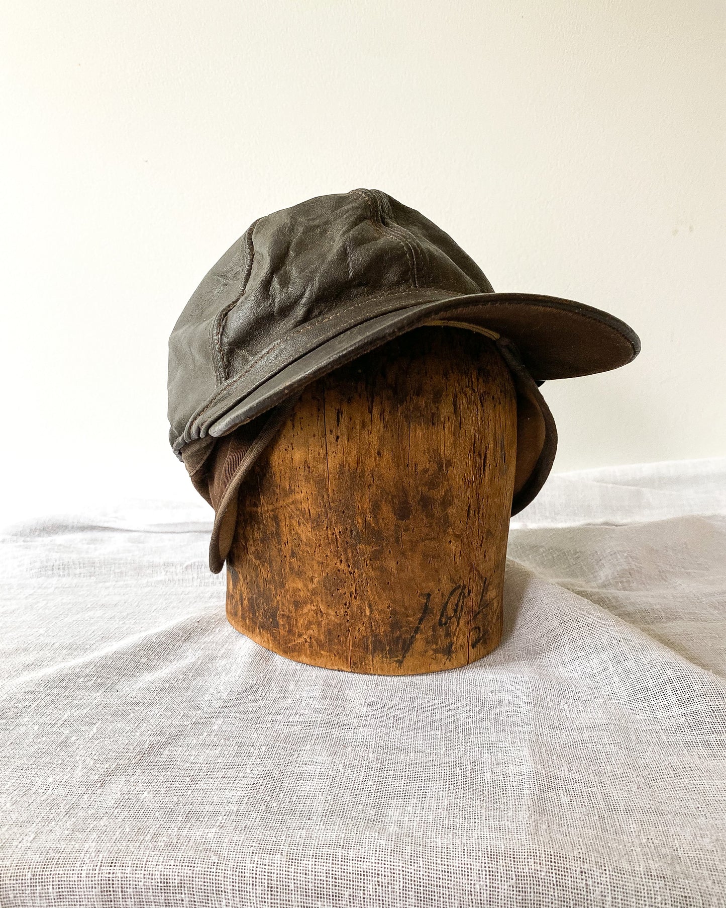 Antique Men’s Leather Ear Flap Hat