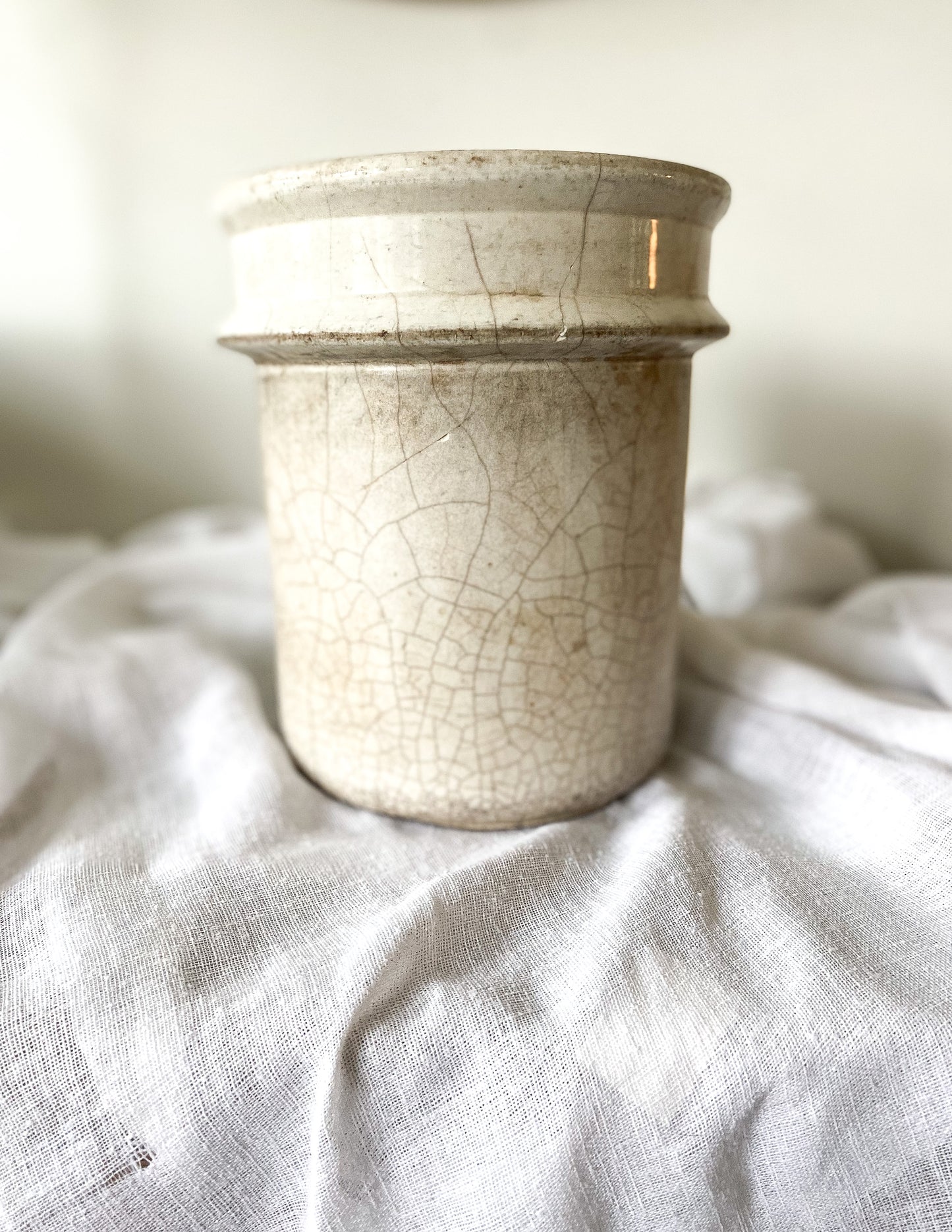 Heavily Stained and Crazed Soup Crock