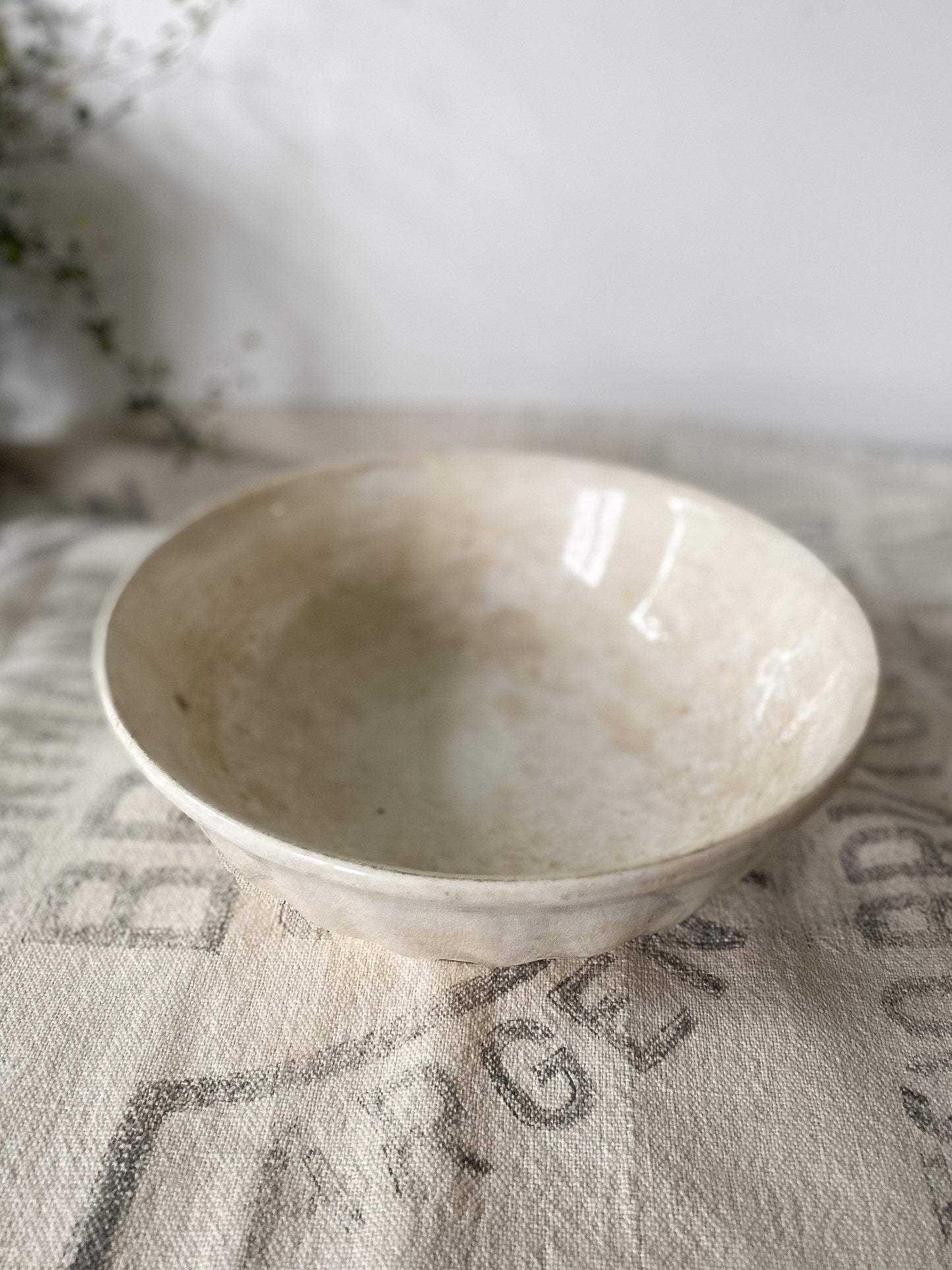 Stained Crazed Ironstone Bowl