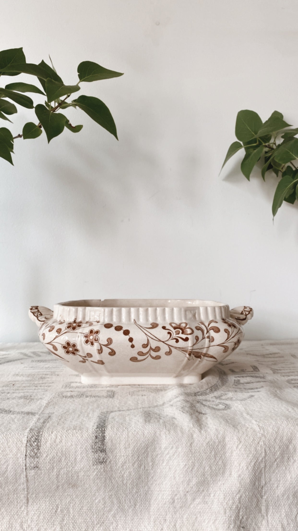 Antique Ironstone Covered Dish