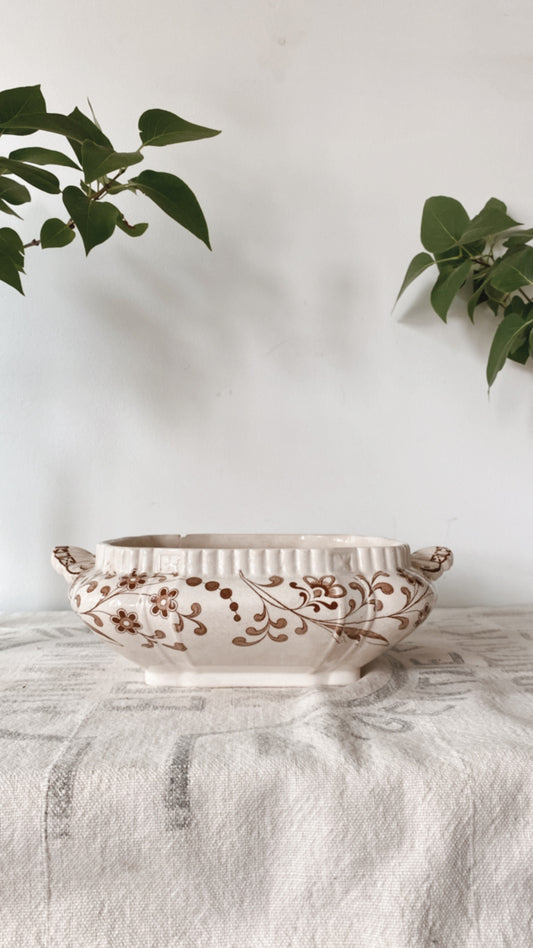 Antique Ironstone Covered Dish