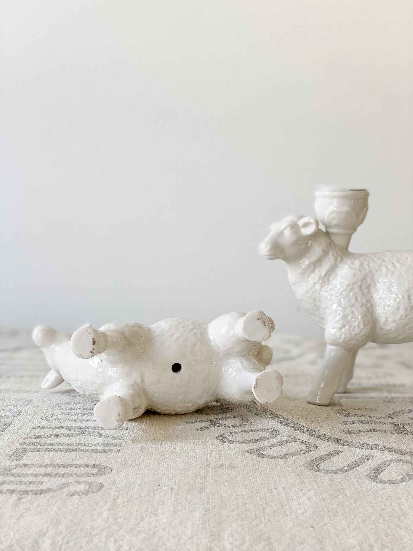 Vintage Sheep Candlesticks
