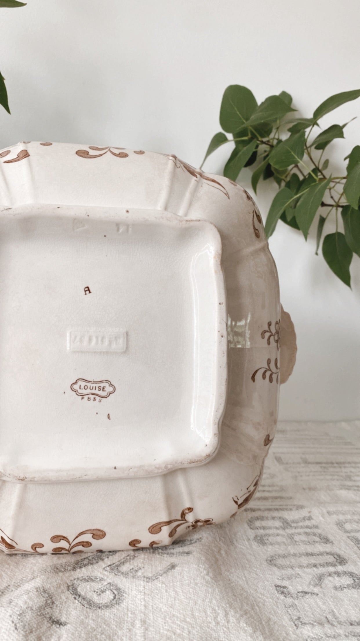 Antique Ironstone Covered Dish