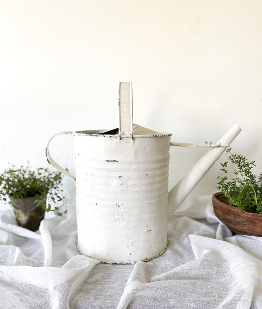 Large Chippy White Watering Can