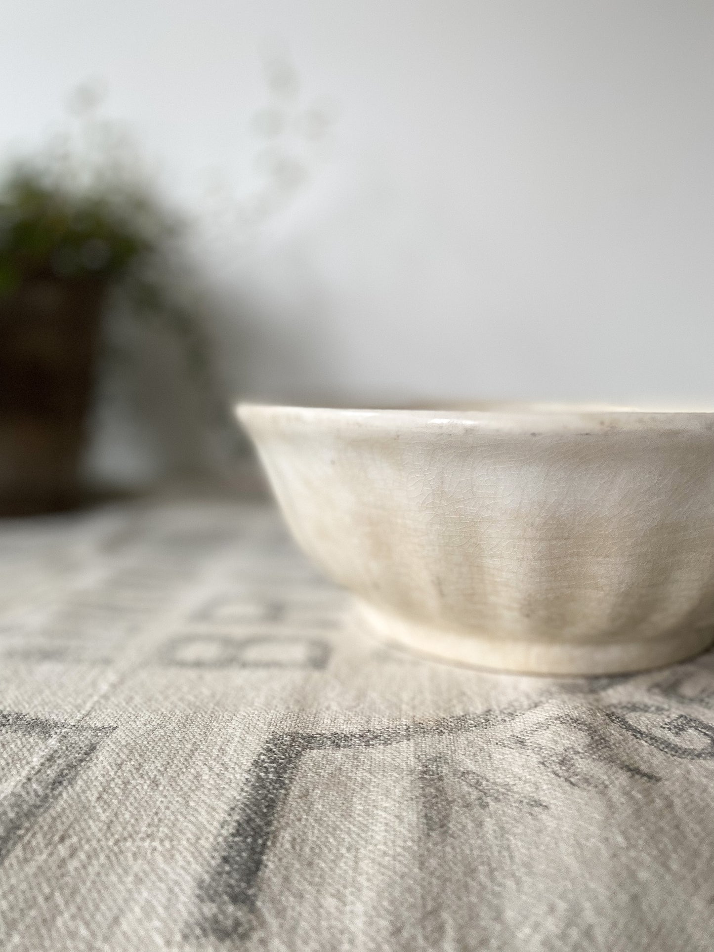 Stained Crazed Ironstone Bowl