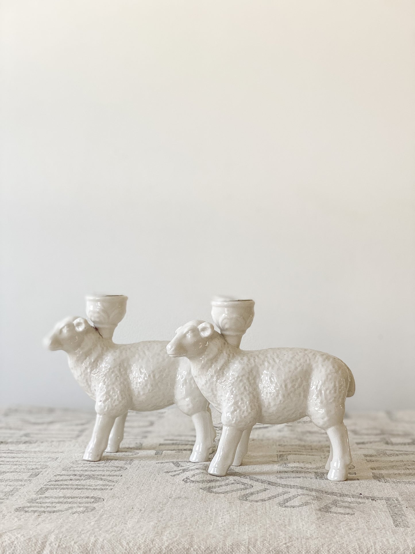 Vintage Sheep Candlesticks