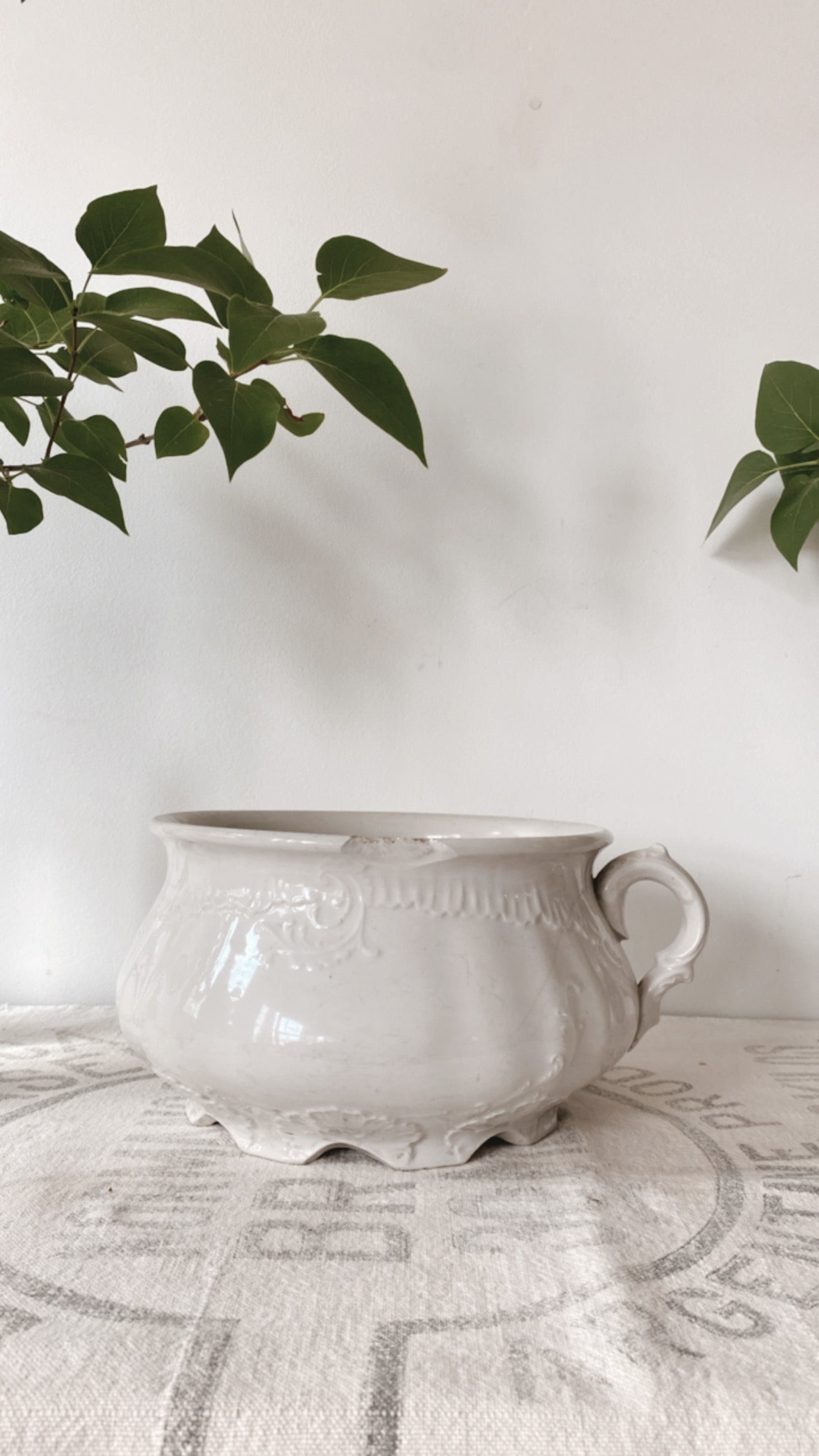 Antique Ironstone Chamber Pot