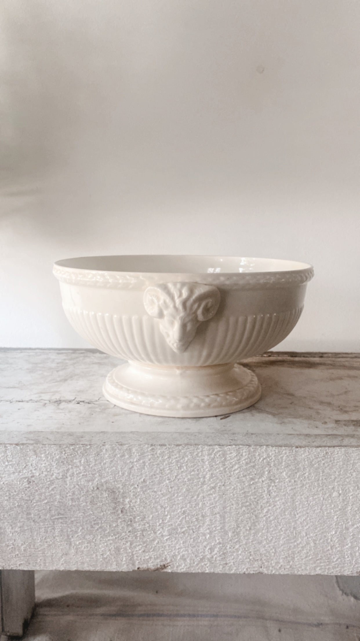 Ironstone Ram Head Compote Bowl