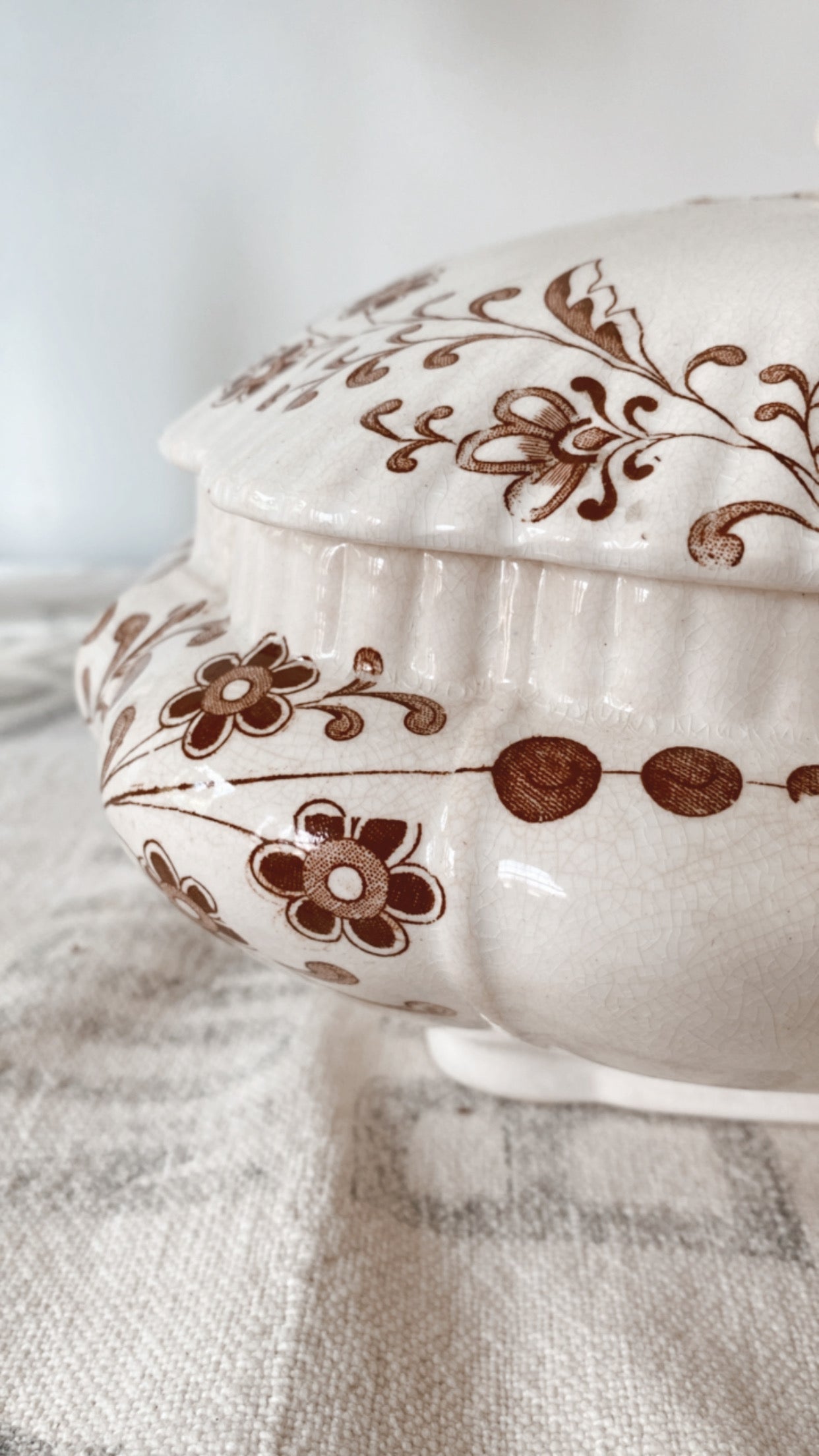 Antique Ironstone Covered Dish