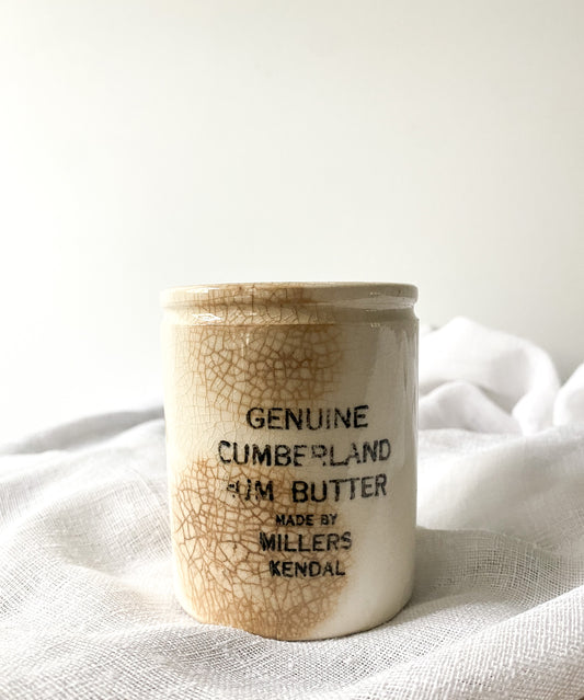 Stained Butter Crock Jar