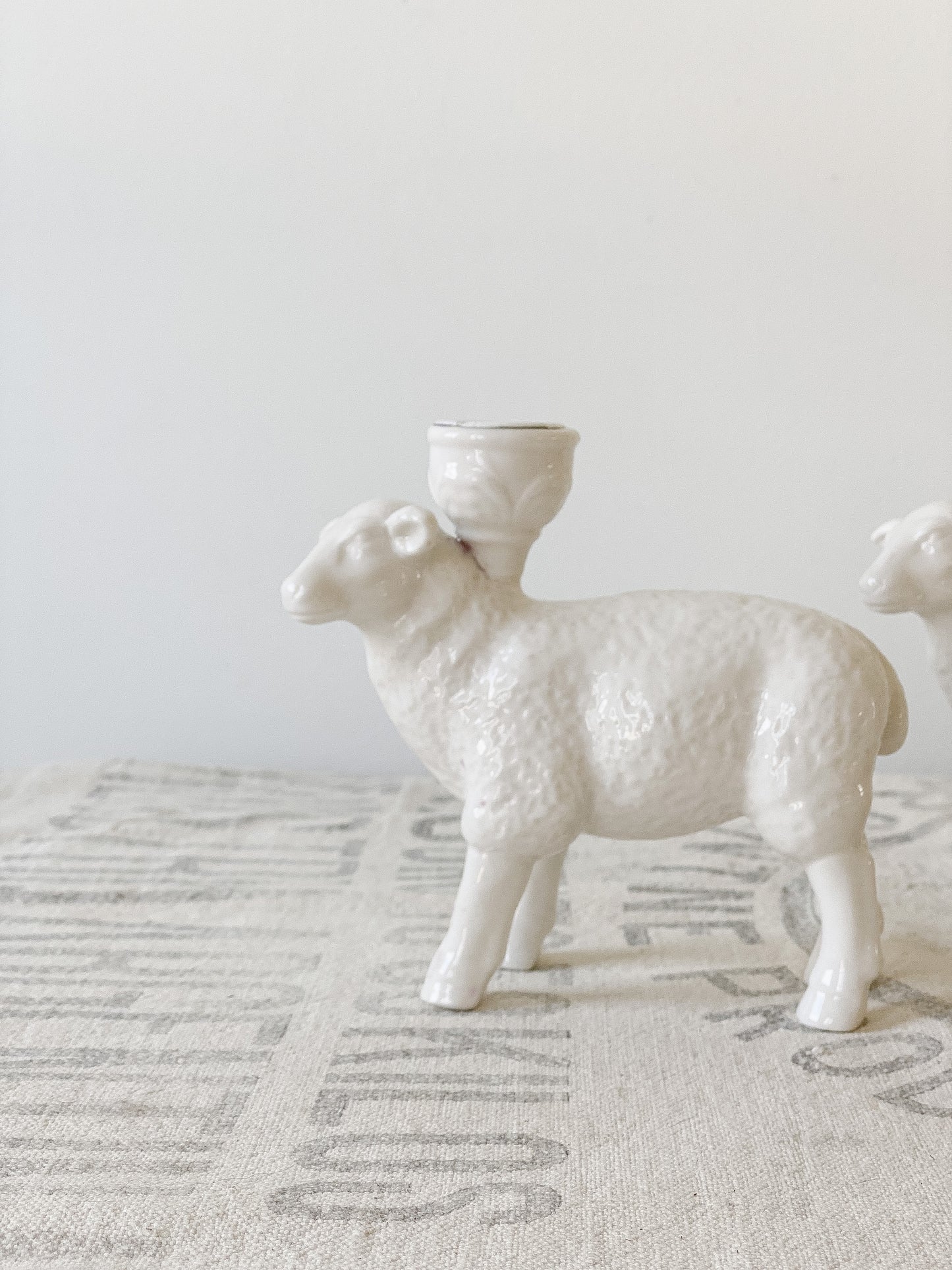 Vintage Sheep Candlesticks