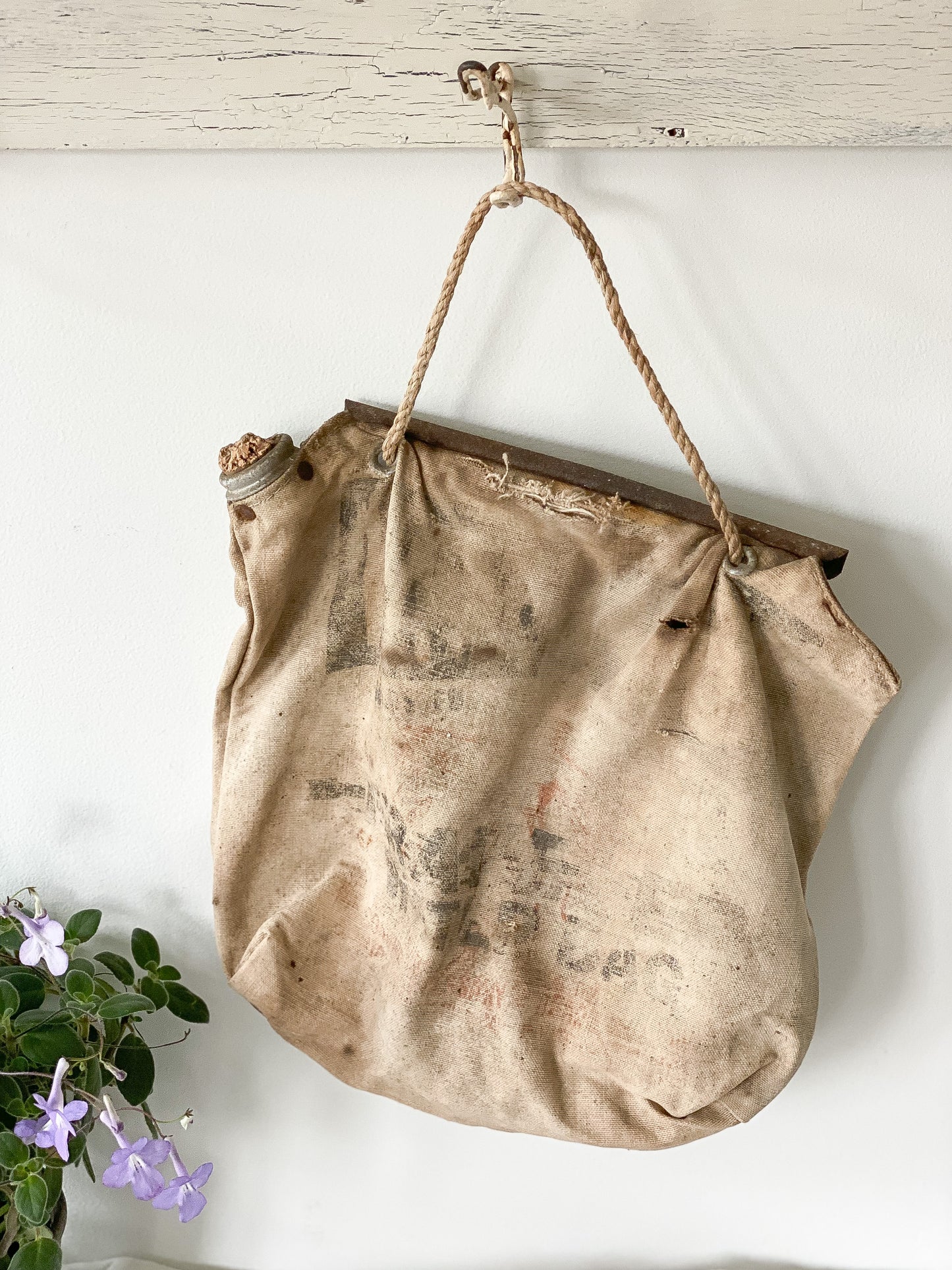 Antique Canvas Water Canteen