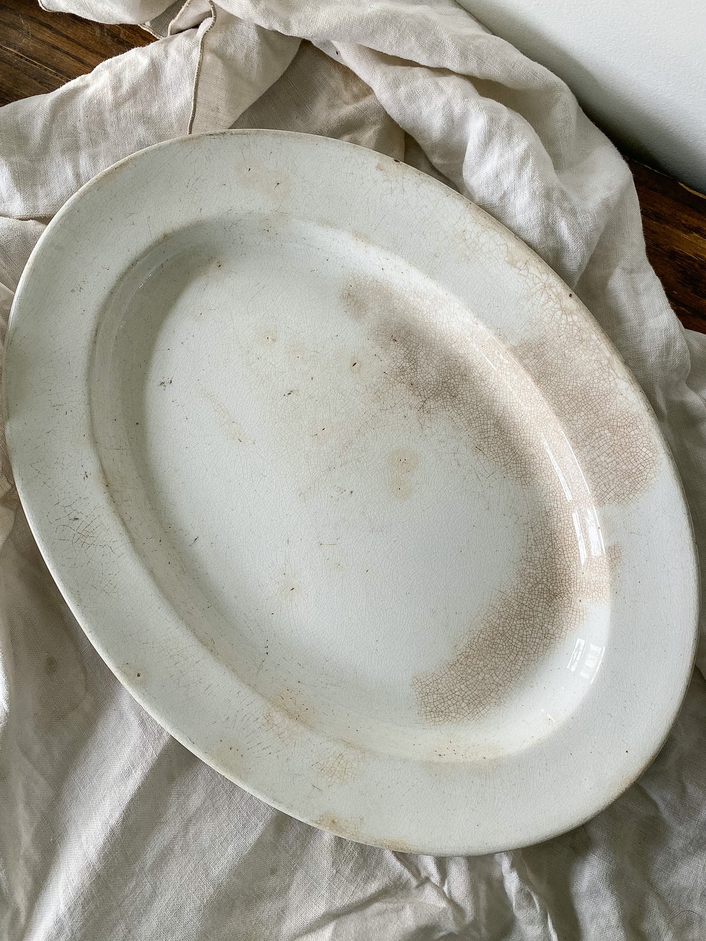 Stained Ironstone Platter LARGE