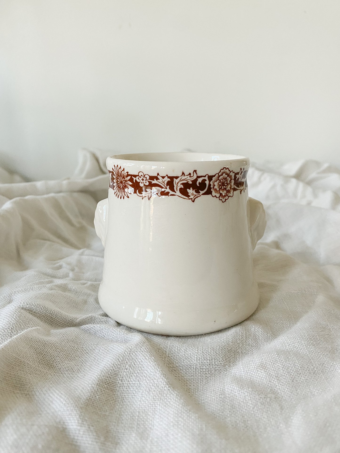 Ironstone Cameo Face Sugar Bowl