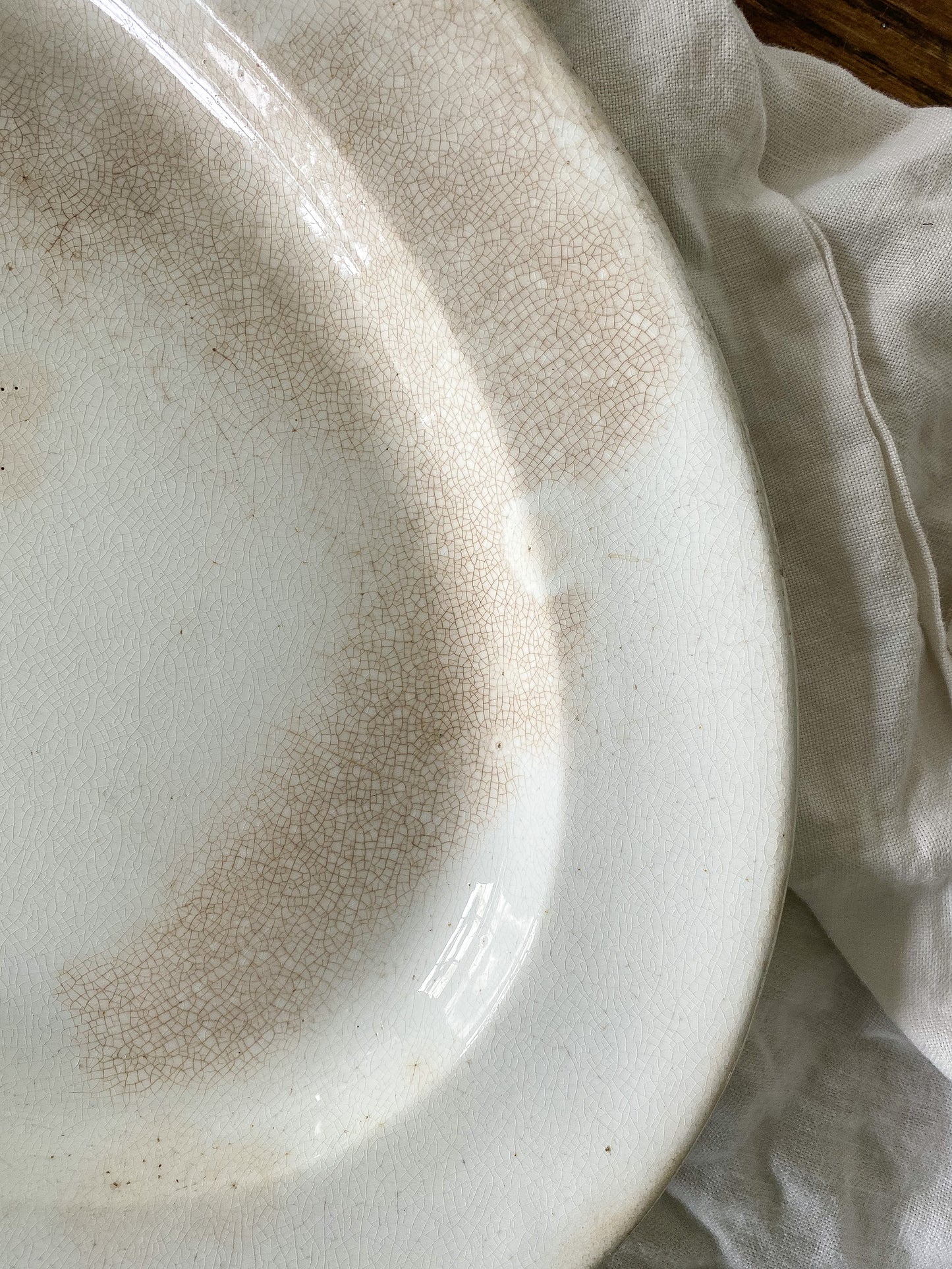 Stained Ironstone Platter LARGE