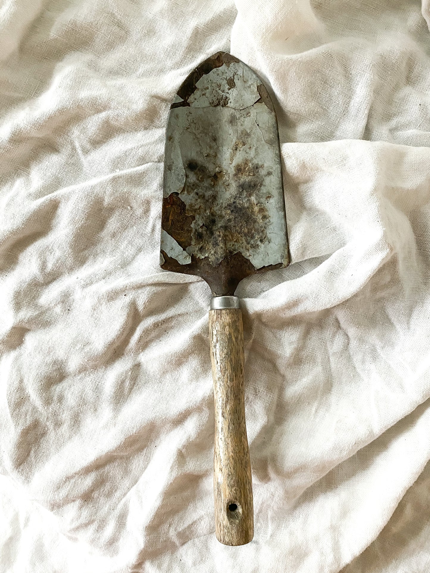 Antique Chippy Blue Garden Shovel