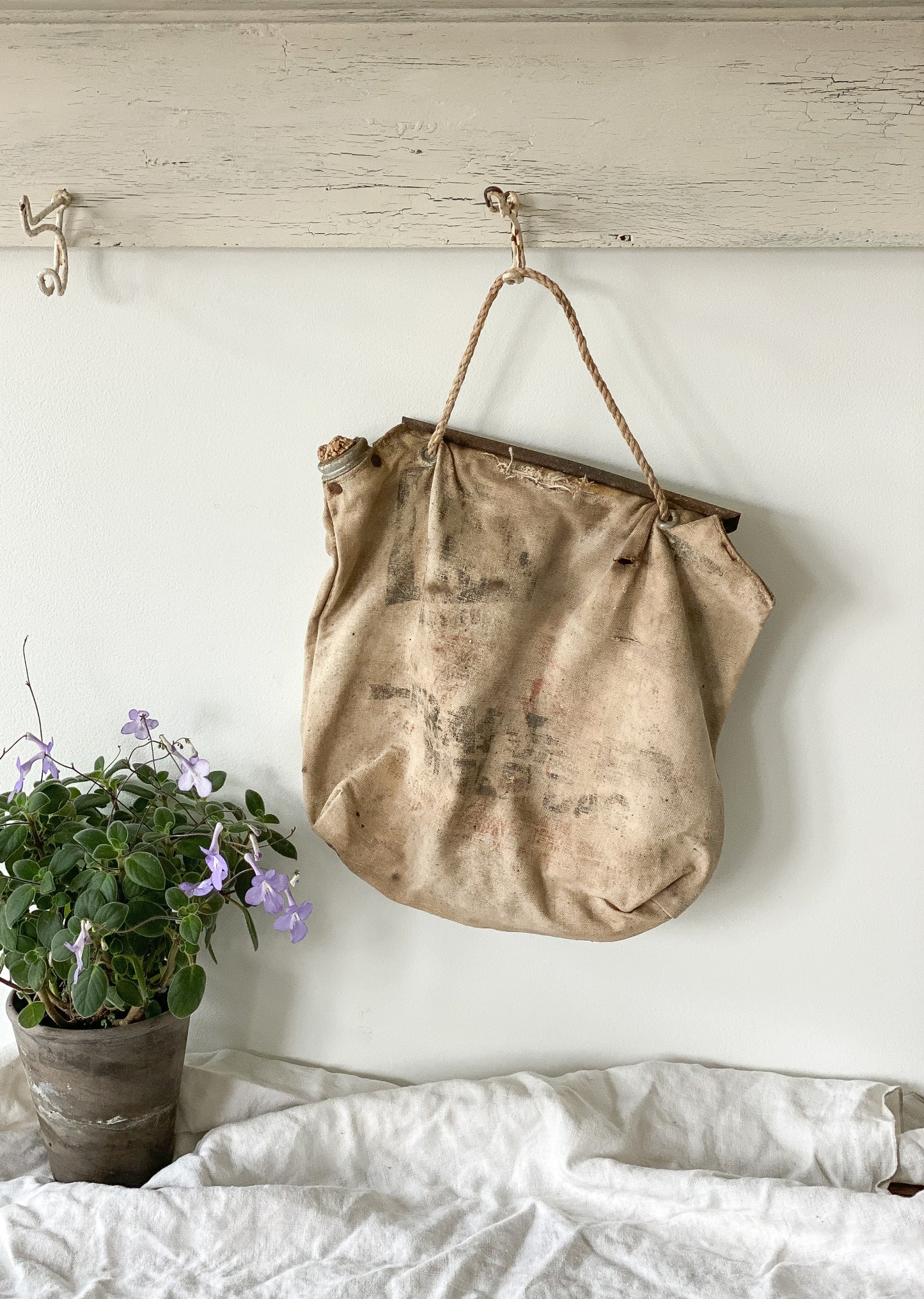 Antique Canvas Water Canteen