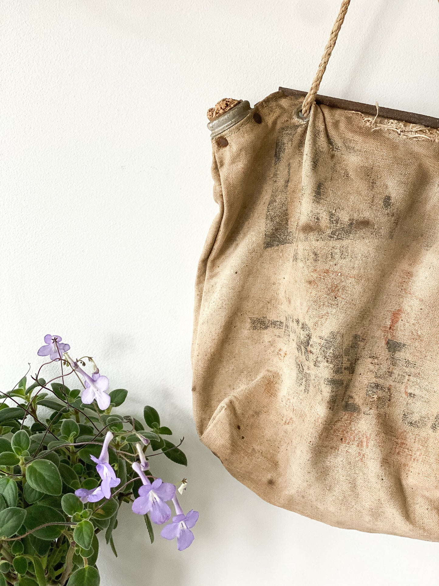 Antique Canvas Water Canteen