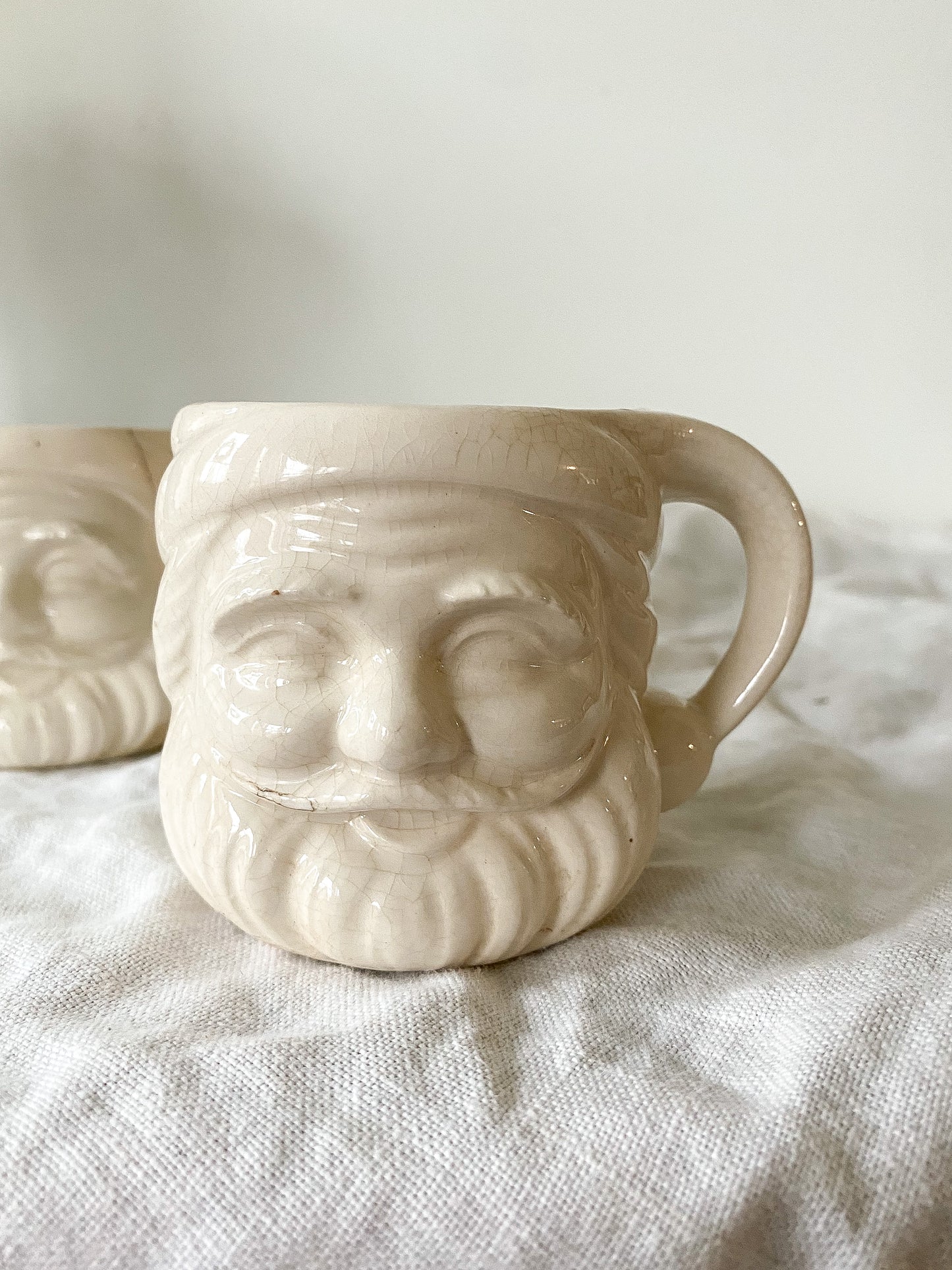 Vintage Crazed Santa Mugs